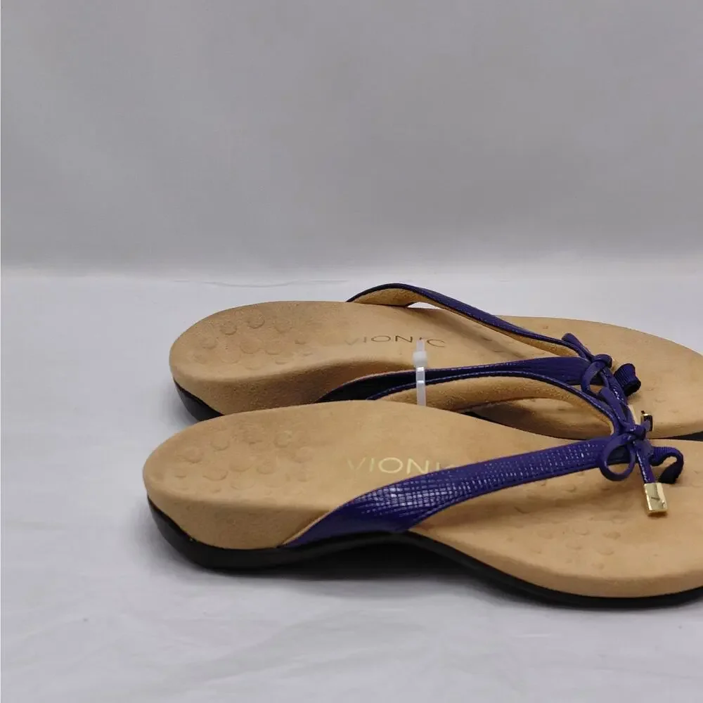 Vionic Womens Flip Flop Thong Sandals Sz 6 Purple Comfort Summer Vacation Shoes